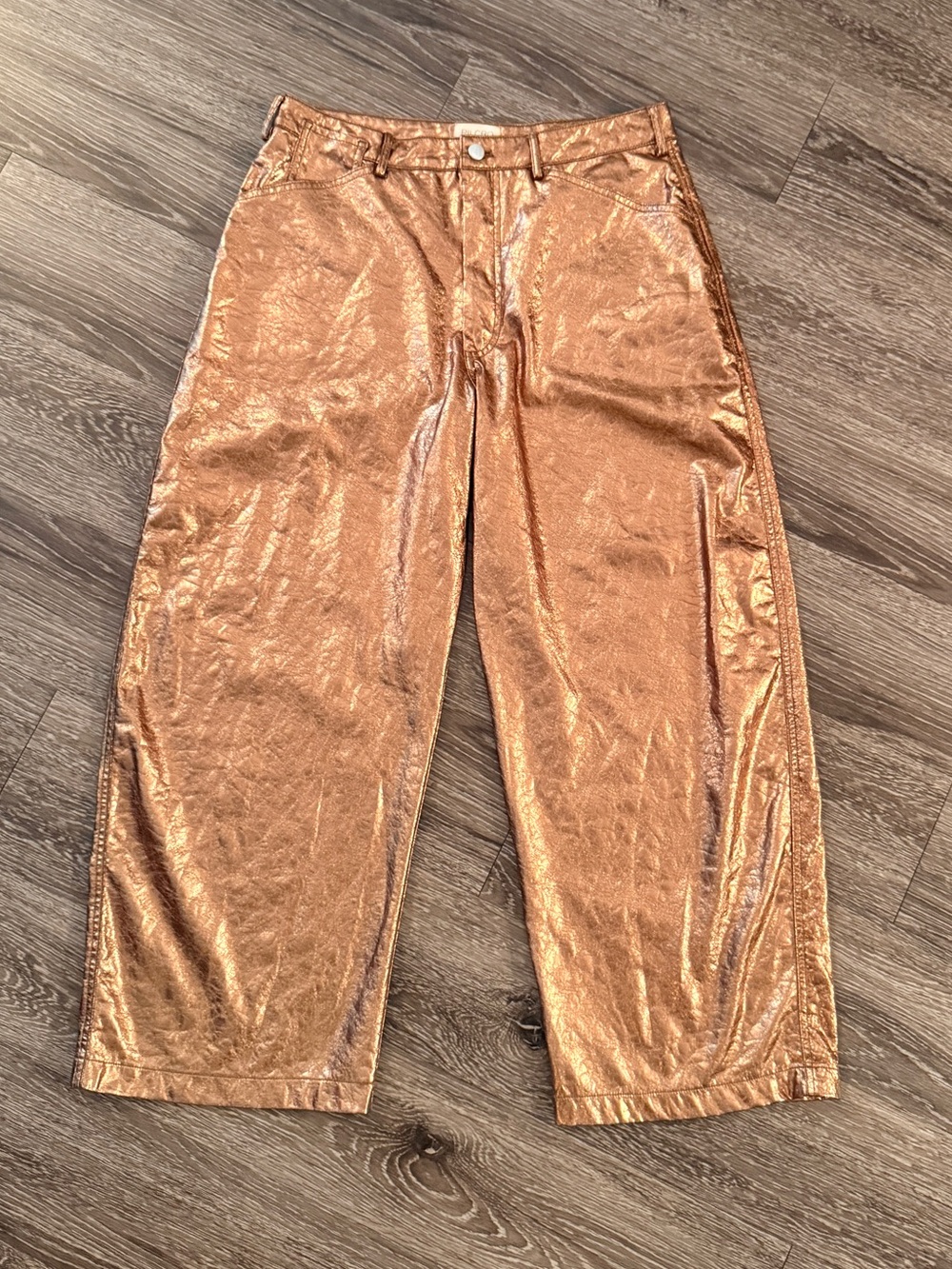 Pilcro Gilded Faux Leather Carpenter Pants